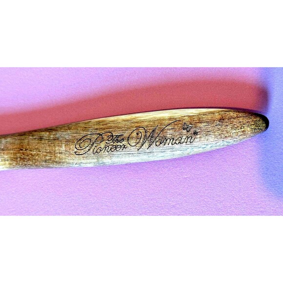 The Pioneer Woman Large 12" Silicone Spatula Keepsake Floral Pattern WoodHandle - Picture 3 of 5